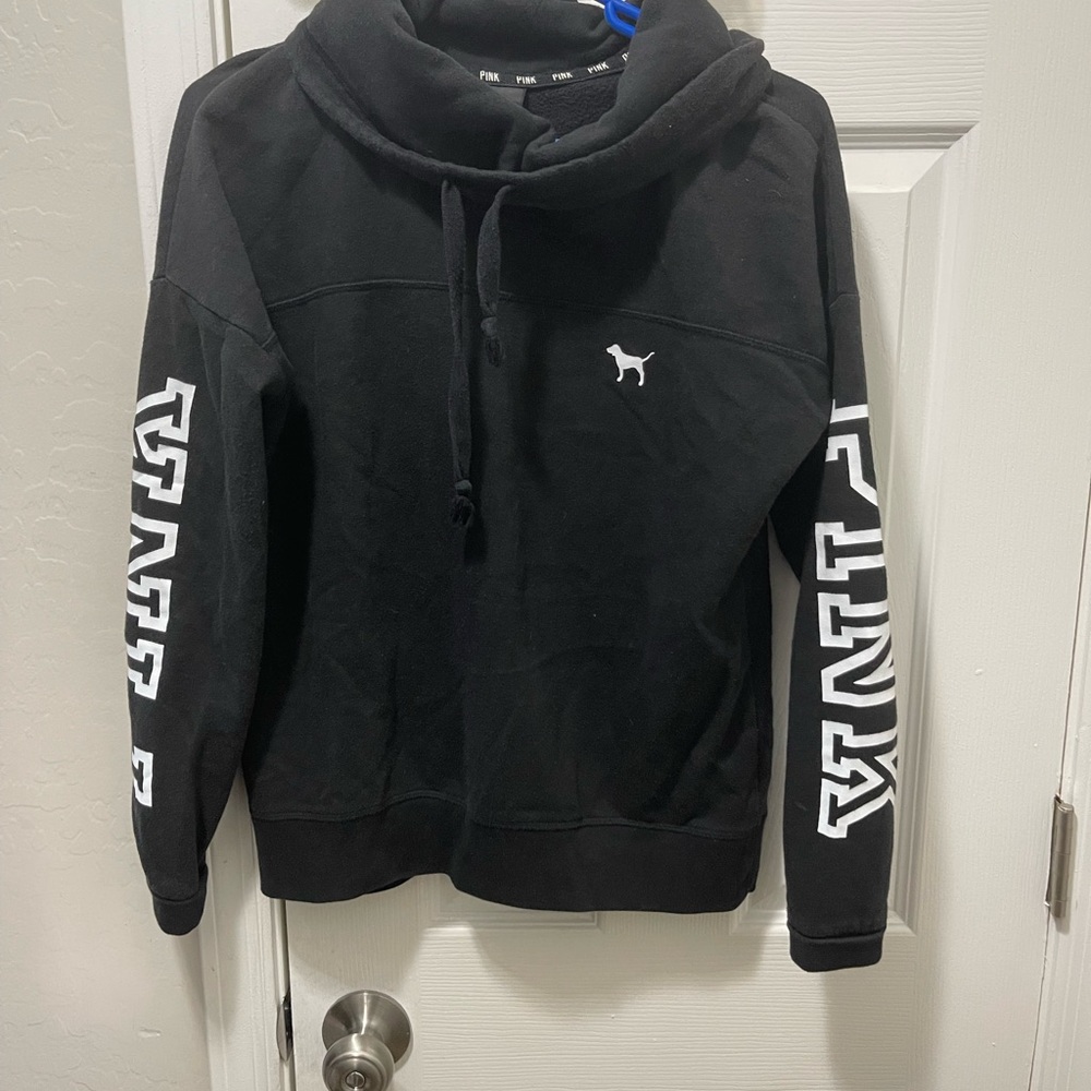 Victoria's Secret Black Hoodie with White PINK Logo